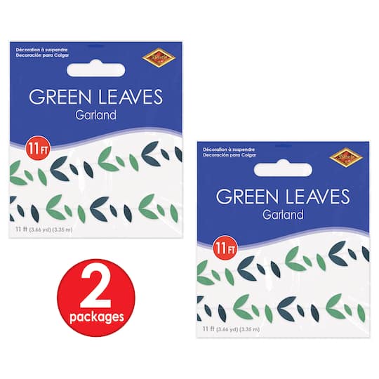 Beistle 11ft. Green Leaves Garlands, 2ct.